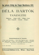 First page of a brochure, advertising the Dance Suite, bearing the motto: “The greatest success of the 1925 Prague Music Festival”; Bartók estate, © 2005, Gábor Vásárhelyi