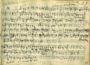 Two pages of one of Bartók's folksong collecting notebooks showing the melodies of the two respective colinde, whose texts served as the basis for the libretto of Cantata profana; Bartók estate, © 2005, Gábor Vásárhelyi