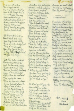 Bartók's own late English rendering of the libretto of Cantata profana; Peter Bartók’s collection, © 2005, Peter Bartók