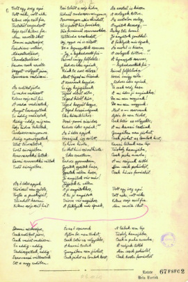 The Hungarian libretto of the Cantata profana in Bartók's hand (Peter Bartók's collection); Peter Bartók’s collection, © 2005, Peter Bartók