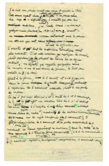 Bartók's autograph analysis of his Second Piano Concerto (1930/31) written in French, 1939